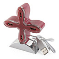 Star 4 Port USB 2.0 Mini Hub (Red)