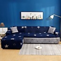 Star Print 1-Piece Sofa Cover Couch Cover Furniture Protector Soft Stretch Sofa Slipcover Spandex Jacquard Fabric Super Fit for 1~4 Cushion Couch and L Shape Sofa, Easy to Install
