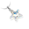 Star Shaped Crystal And 925 Sterling Silver With Platinum Plated Pendant - Clear