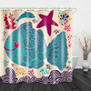 Starfish fish Painting Print Waterproof Fabric Shower Curtain for Bathroom Home Decor Covered Bathtub Curtains Liner Includes with Hooks