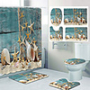 Starfish On The Beach Pattern Printing Bathroom Shower Curtain Leisure Toilet Four-Piece Design
