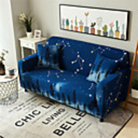 Starry Pattern Dustproof Stretch Slipcovers Stretch Sofa Cover Super Soft Fabric Couch Cover (You will Get 1 Throw Pillow Case as free Gift)