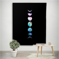 Starry Print Tapestry Moderne Art Wall Opknoping Polyester Leeuw Maan Patroon Fantacy Deken Tapijt Indoor Home Harmonieuze Decor