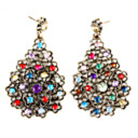 Starry Sky Alloy Plating Resin Earrings
