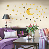 Stars / 3D Wall Stickers Mirror Wall Stickers Decorative Wall Stickers,  Acrylic Home Decoration Wall Decal Wall Decoration 1pc