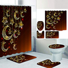 Stars And Moon Digital Printing Four-piece Set Shower Curtains and Hooks Modern Polyester Machine Made Waterproof Bathroom