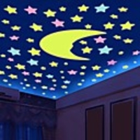 Stars Wall Stickers Luminous Wall Stickers Decorative Wall Stickers,  Plastic Metal Home Decoration Wall Decal Wall Decoration 100pcs