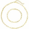statement 14k gold plated 4mm thick oval chain link choker collar necklaces and link chain bracelets chunky gold jewelry set for women (gold chain necklace bracelet set)