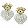 statement drop earrings - bohemian beaded big heart dangle earrings gift for women
