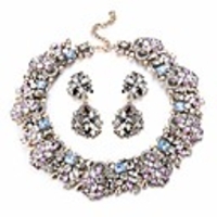 statement necklace for women earrings and necklace set rhinestone vintage fashion costume jewelry
