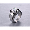Statement Ring AAA Cubic Zirconia Stylish Silver Steel Stainless Totem Series Flower Statement Trendy Rock 1pc 8 9 10 11 / Men