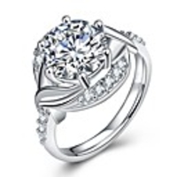 Statement Ring Layered Silver Brass Platinum Plated Imitation Diamond Eyes Ball Ladies Luxury Romantic 1pc 5 6 7 8 9 / Women