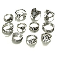 Statement Ring Moonstone Gold Silver Alloy Animal Ladies Unusual Unique Design 10pcs Adjustable / Women