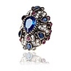 Statement Ring Sculpture Blue Resin Gold Plated Austria Crystal Crown Precious Ladies Vintage Punk 1pc 7 8 9 10 / Women