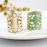 Statement Ring White Black Green Acrylic Alloy Ladies Asian Fashion / Women