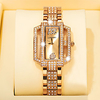 Steel Band Watches Quartz Modern Style Glitter Fashion Chronograph Analog Rose Gold White Purple