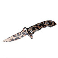 Steel Manual Release Folding Knife (Leopard grain)