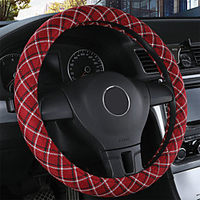 Steering Wheel Cover Style Deluxe Flax Universal Car Steering Wheel Protector Anti-Slip Soft Interior Accessories for Women Men fit Car SUV Truck etc 15 inch four Seasons miniinthebox