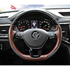 Steering Wheel Covers Genuine Leather 38cm Black / Coffee For Volkswagen Teramont 2017