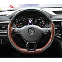 Steering Wheel Covers Genuine Leather 38cm Black / Coffee For Volkswagen Teramont 2017