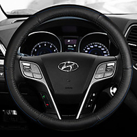 Steering Wheel Covers Leather 38cm Blue / White / Red For Hyundai IX35 All years miniinthebox