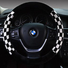 Steering Wheel Covers Plush 38cm Brown / White / Red For universal