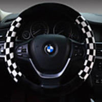 Steering Wheel Covers Plush 38cm Brown / White / Red For universal
