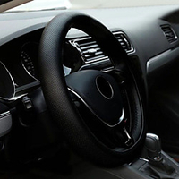 Steering Wheel Covers PU Leather 38cm Black For universal All Models All years