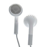 Stereo Earphones Volume Control (White)