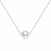 sterling silver 10mm pearl y necklace seashell pearl pendant necklaces for women (10mm pearl adjustable y necklace)