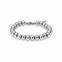 sterling silver 4mm-10m italian bead ball chain bracelet- handmade bead italian bracelet,  silver bead bracelet for women (7,  8mm gold plated)