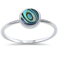 sterling silver bezel abalone shell ring sizes 7