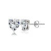 sterling silver created emerald 5mm heart stud earrings
