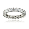 sterling silver cubic zirconia 3mm princess-cut eternity band ring, size 8