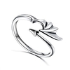 sterling silver dragon ring devil tail arrows adjustable open ring, oxidized size 8