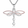 sterling silver dragonfly earrings necklace - celtic jewelry gifts for women dragonfly lovers (infinity dragonfly necklace)