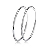 sterling silver fine circle endless hoops earrings for women (40mm)