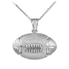 sterling silver football pendant necklace,  18