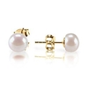 sterling silver freshwater cultured stud pearl earrings - 9.5mm aaa quality