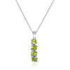 sterling silver genuine peridot pendant necklace,  18