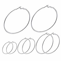 sterling silver hoop earrings white gold plated silver hoop earrings large hoop earrings for women girls(50/60/70mm) miniinthebox