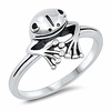 sterling silver plain peeping frog ring sizes 10