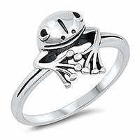 sterling silver plain peeping frog ring sizes 10