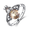 sterling silver queen bee with clear cubic zircon stacking band ring, size 10