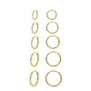 sterling silver small hoop earring - 14k gold plated endless unisex cartilage hoop earrings set for cartilage nose lip rings body piercing jewelry(5 pairs 8/10/12/14/16mm gold)