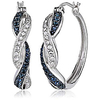 sterling silver twisted hoop earrings made with swarovski crystal