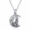 sterling silver wolf jewelry howling wolf pendant necklace for men for women,  182 (style-1)