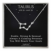 sterling silver zodiac constellation necklace astrology horoscope keepsake card gift for women- taurus (apr 21 - may 21)