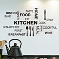 Still Life / Shapes / Words "es Wall Stickers Words "es Wall Stickers Decorative Wall Stickers,  PVC(PolyVinyl Chloride) Home Decoration Wall Decal Wall Decoration / Removable