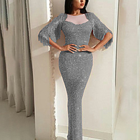 stitching tassel blingbling slim bag hip fishtail skirt split cross-border women